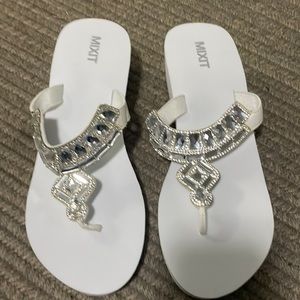 Mixit White Wedge Sandal Size 9